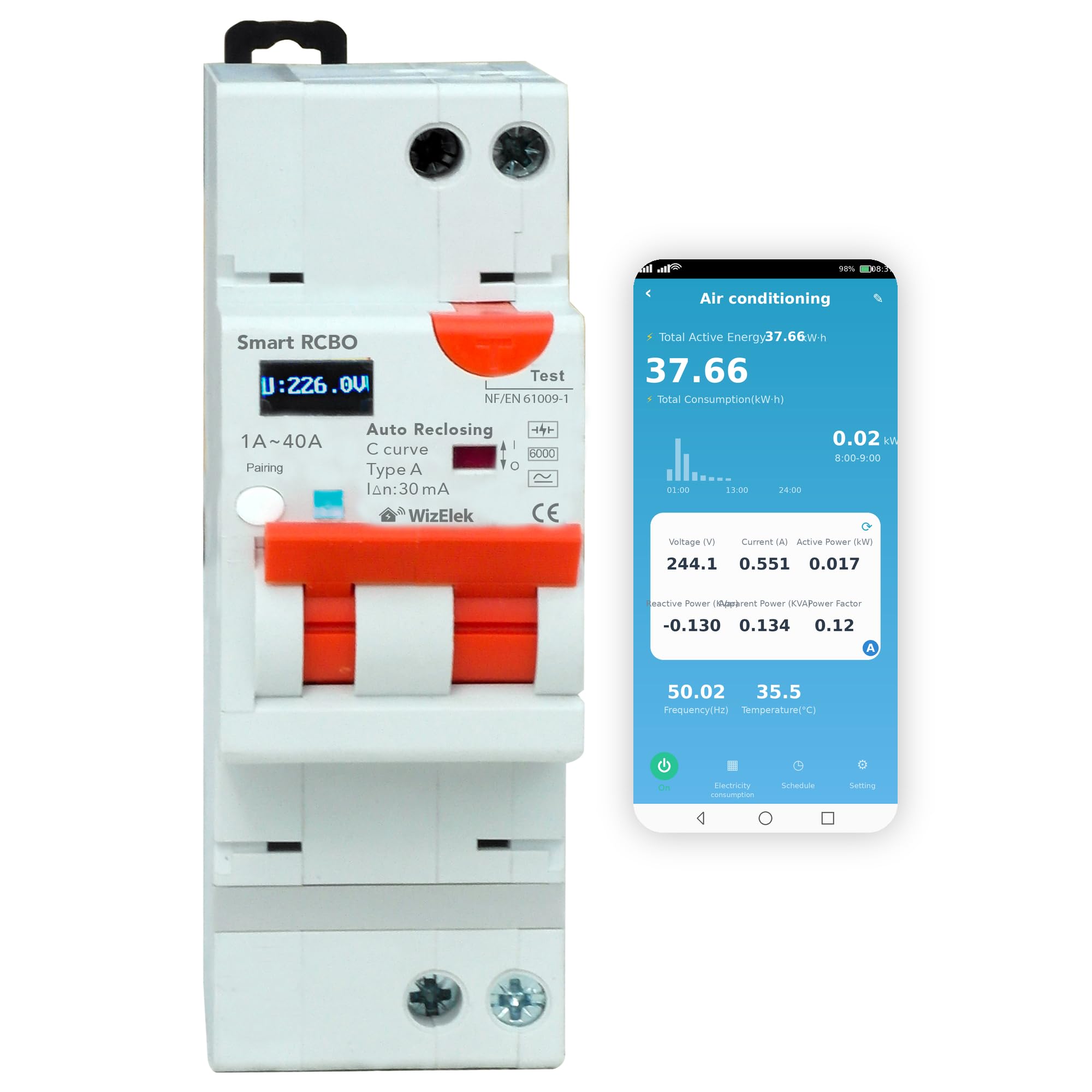Connected RCBO 1–40 A Wi-Fi (v5)