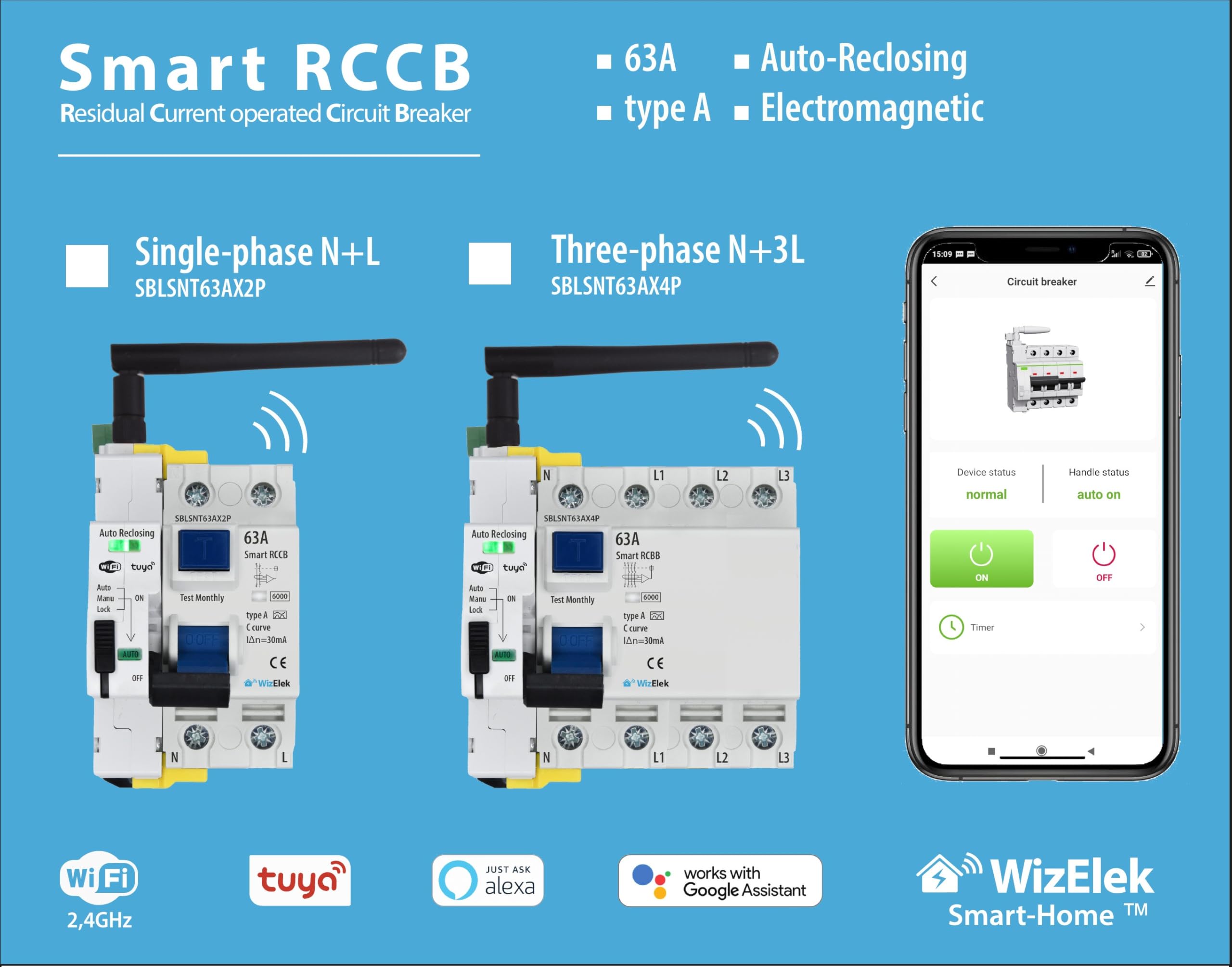 Connected RCCB 4P 63 A Wi-Fi — auto-reclosing — photo 5