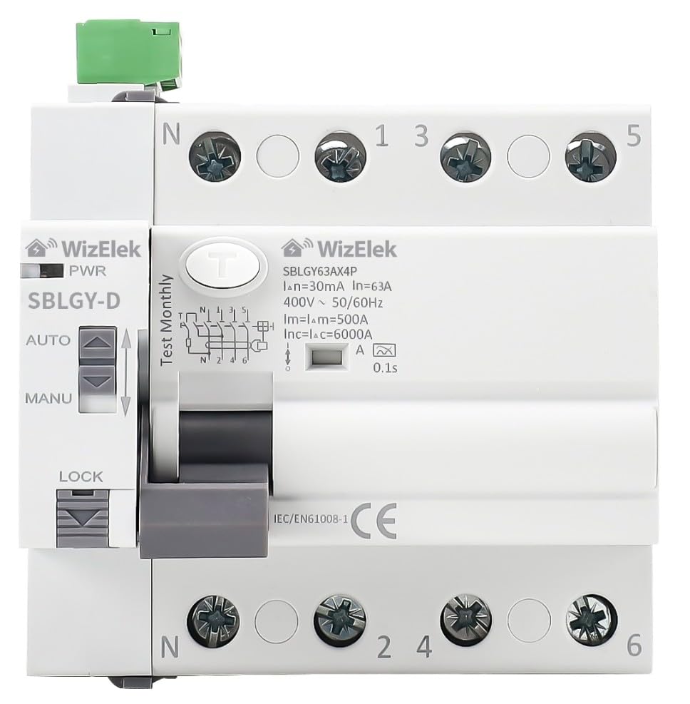 RCCB 4P 63 A 30 mA type A — auto-reclosing
