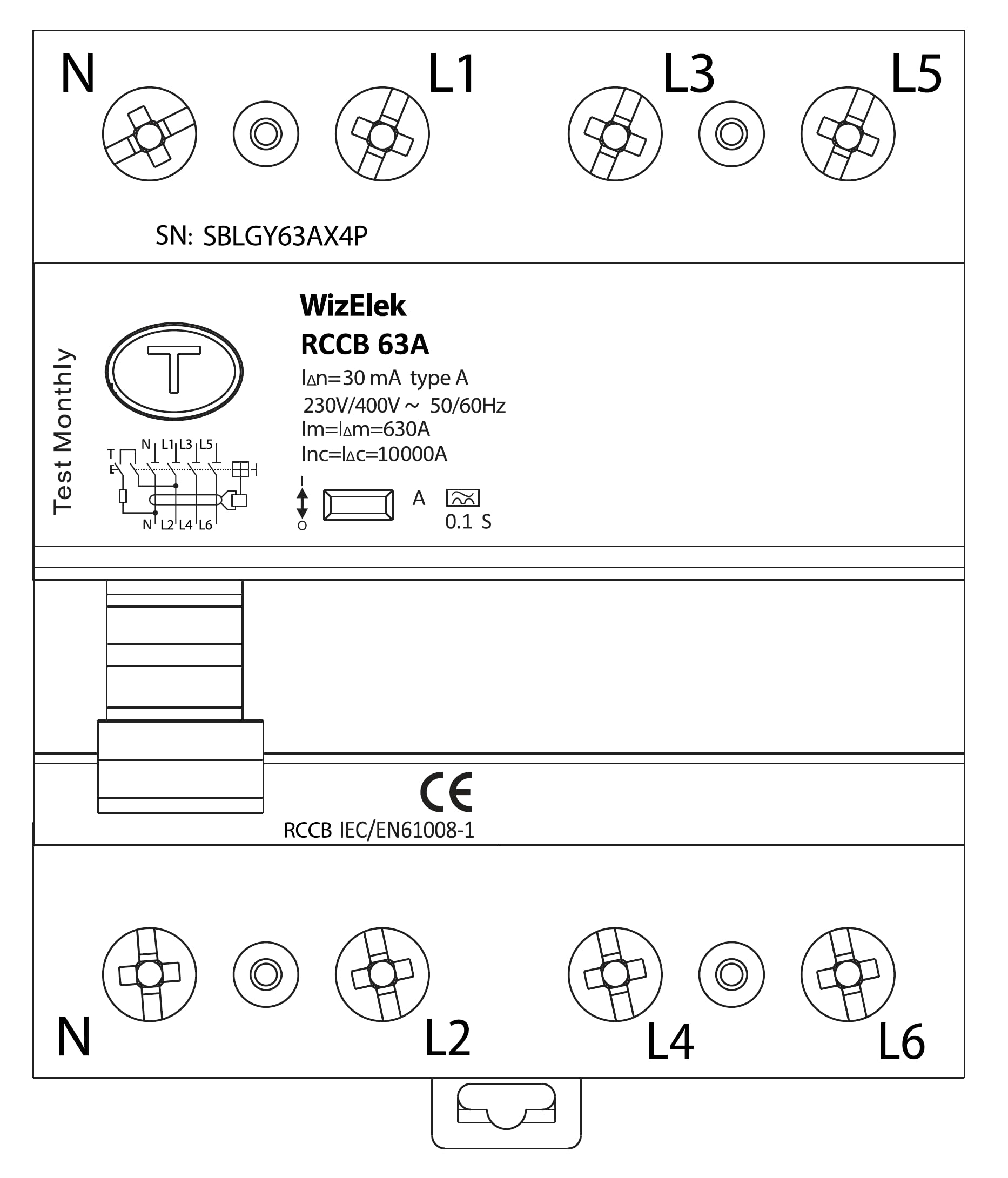 RCCB 4P 63 A 30 mA type A — auto-reclosing — photo 5